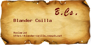 Blander Csilla névjegykártya