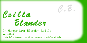 csilla blander business card